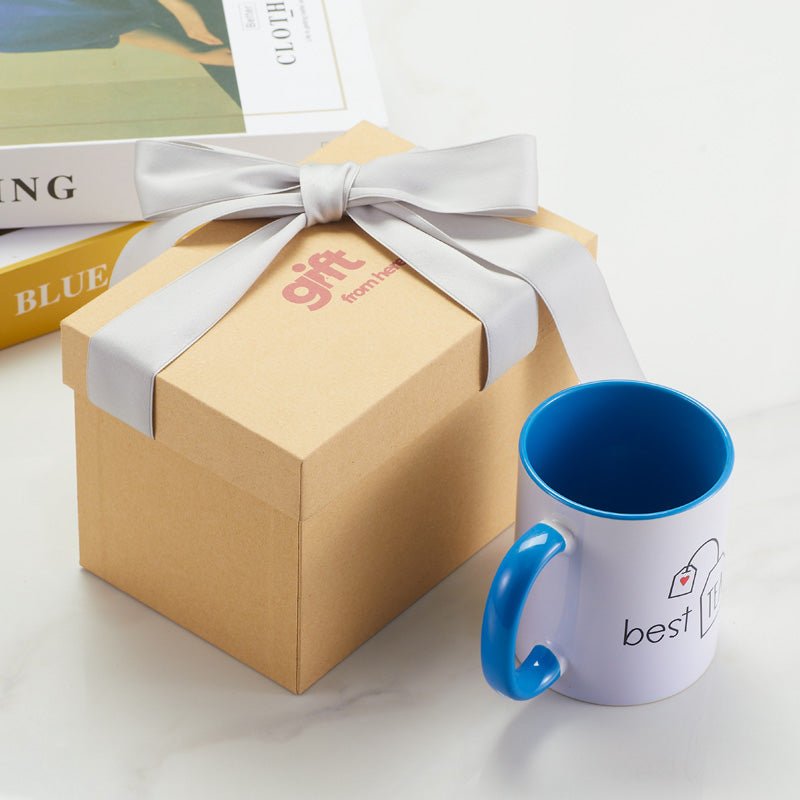 Best TEAcher Ceramic White Coffee Mug gift box packaging