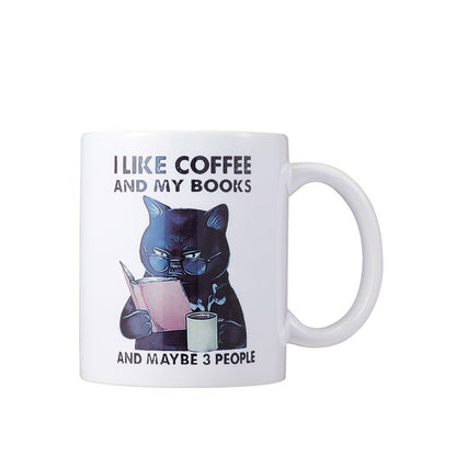 I Like Coffee And My Books Ceramic White Coffee Mug 