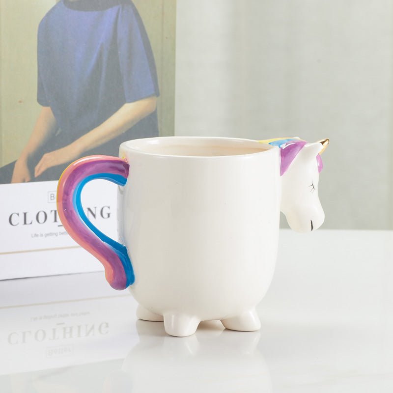 Cute Unicorn Ceramic Coffee Mug side view