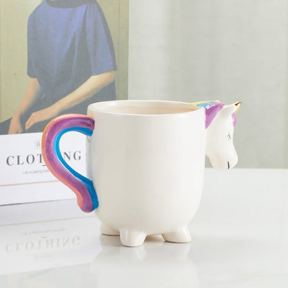 Cute Unicorn Ceramic Coffee Mug side view