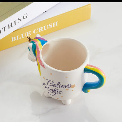 Cute Unicorn Ceramic Coffee Mug top view