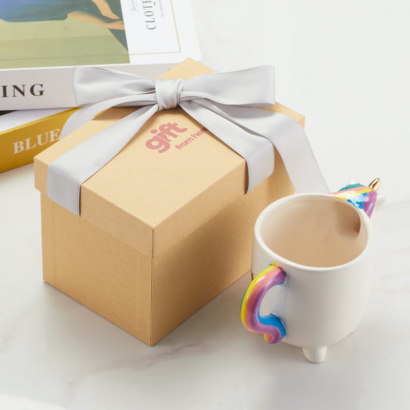 Cute Unicorn Ceramic Coffee Mug gift box packaging 