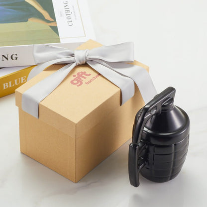 Black Grenade Design Coffee Mug Set with Lid gift box packaging