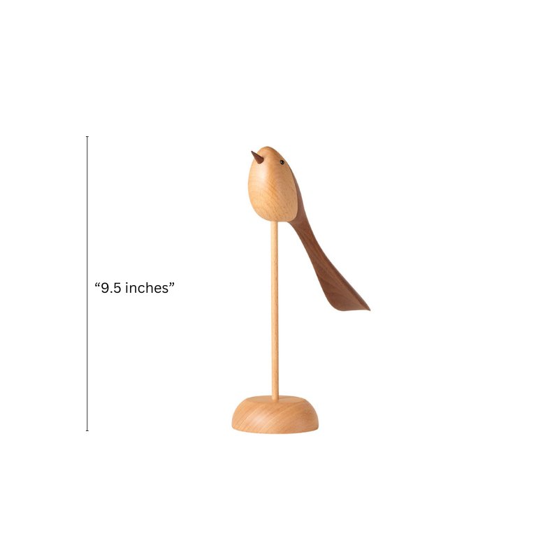 Handcrafted Wooden Bird Ornament With Stand - Gift From Here