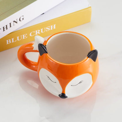 Top view of Cute Fox Ceramic Coffee Mug
