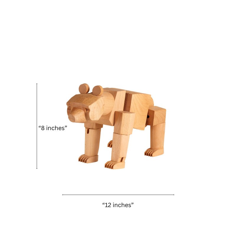 Wooden Bear Figurine Ornament - Gift From Here