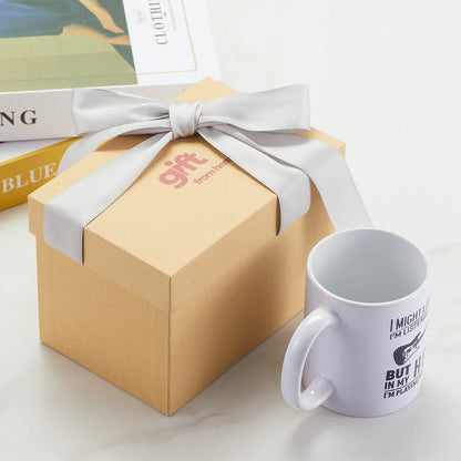 Unique Guitar Design Ceramic White Coffee Mug for Music Lovers gift box packaging