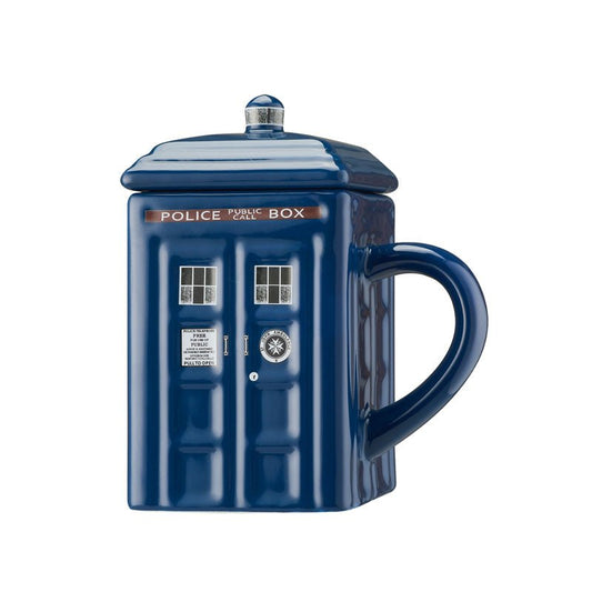 Police Box Ceramic Coffee Mug with Lid