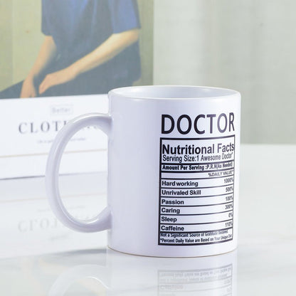 Doctor Special Nutritional Facts Coffee Mug side view