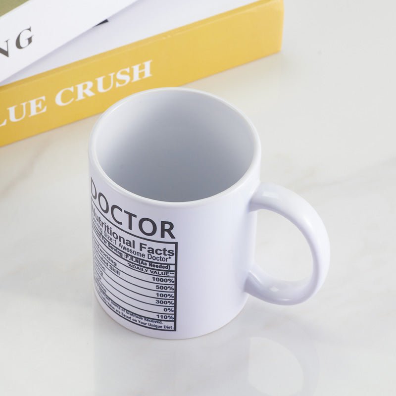 Doctor Special Nutritional Facts Coffee Mug top view