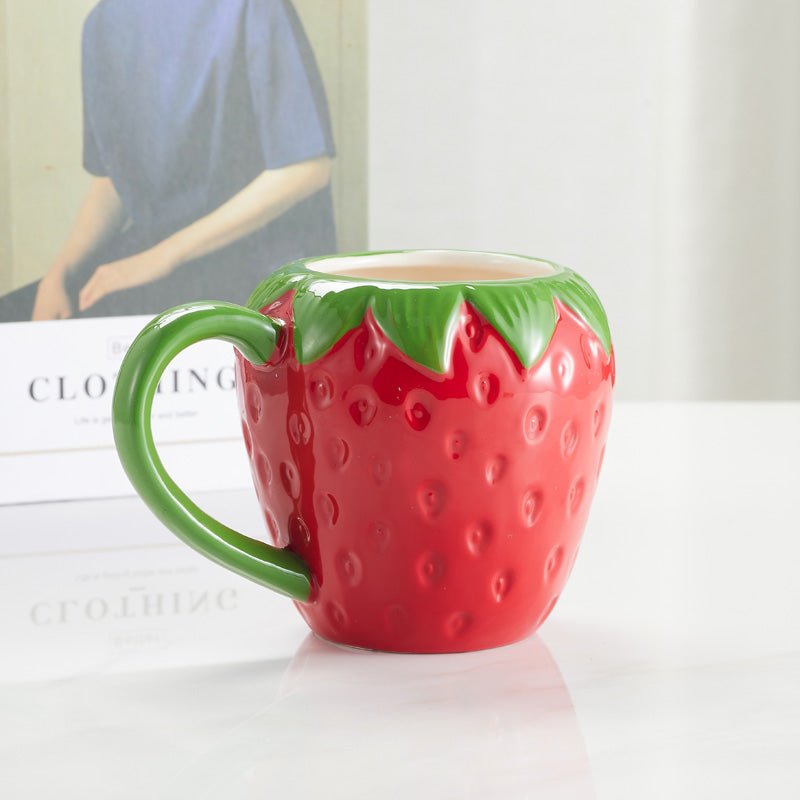 Strawberry Ceramic Coffee Mug front view