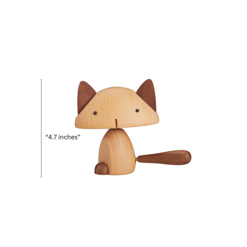 Handcrafted Wooden Cat Figurine - Gift From Here