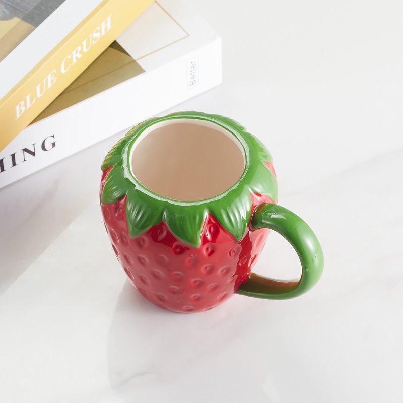 Strawberry Ceramic Coffee Mug top view