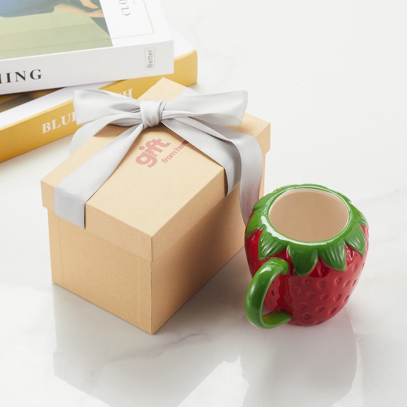 Strawberry Ceramic Coffee Mug gift box packaging 