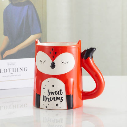 Side view of Sweet Dreams Fox Ceramic Coffee Mug