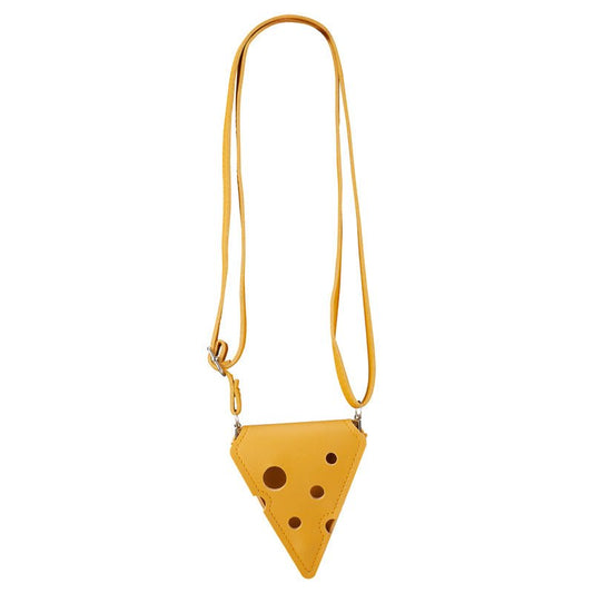 Cheese-shaped crossbody bag with long strap