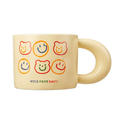 Cheerful Bear Faces Mug with "NICE HAVE DAY!!"