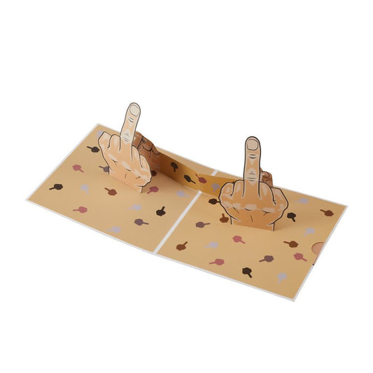 3D Pop-Up Middle Finger Greeting Card Open View