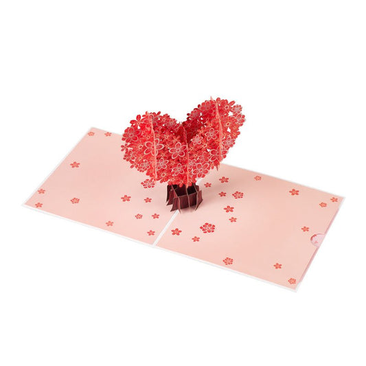 3D Pop-Up Heart Greeting Card Open View