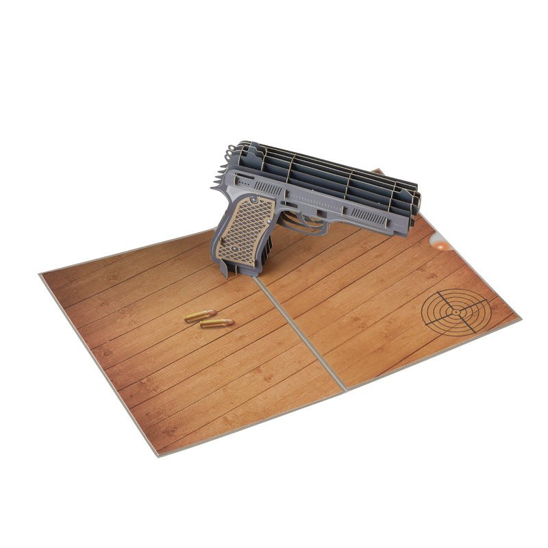 3D Pop-Up Handgun Greeting Card