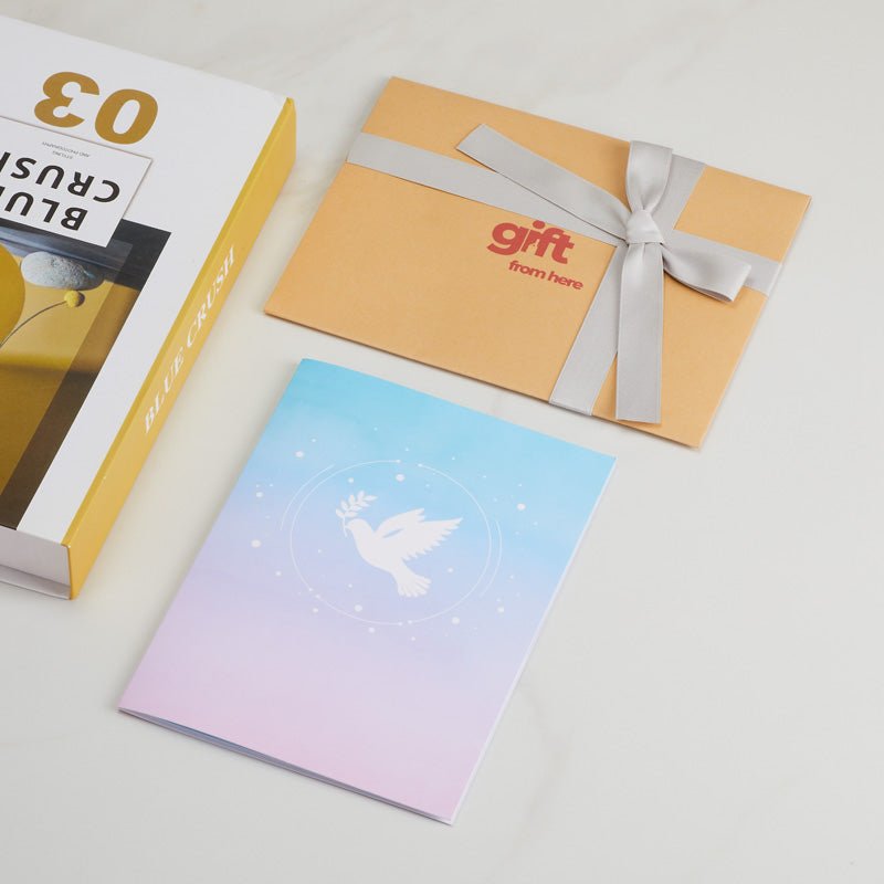 White dove pop-up card in premium gift packaging