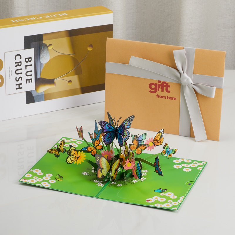 3D Pop-Up Butterfly Garden Greeting Card with Premium Gift Box