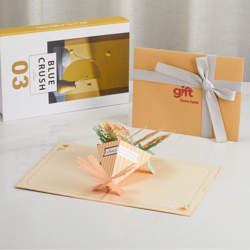 3D Pop-Up Sunflower Bouquet Greeting Card with Premium Gift Box