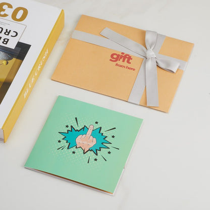 3D Pop-Up Middle Finger Greeting Card with Premium Packaging