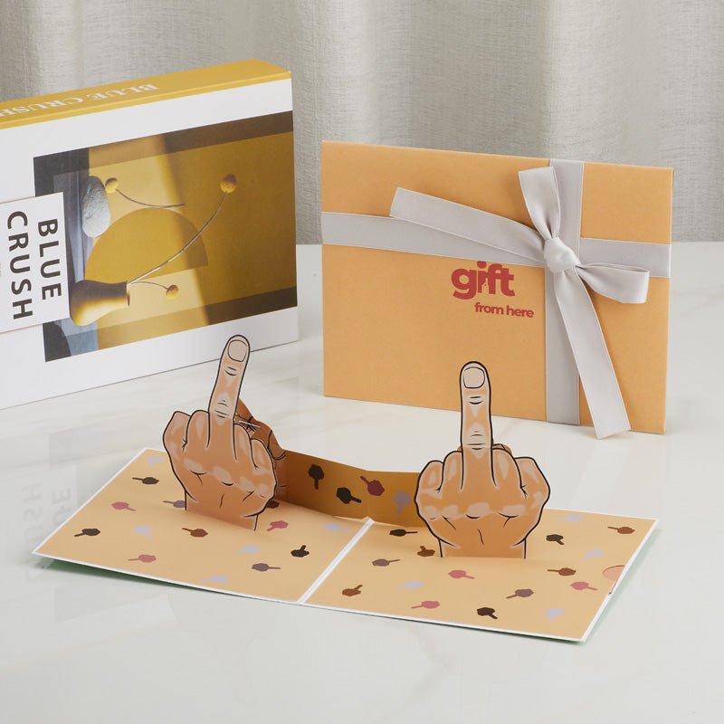 3D Pop-Up Middle Finger Greeting Card and Gift Box