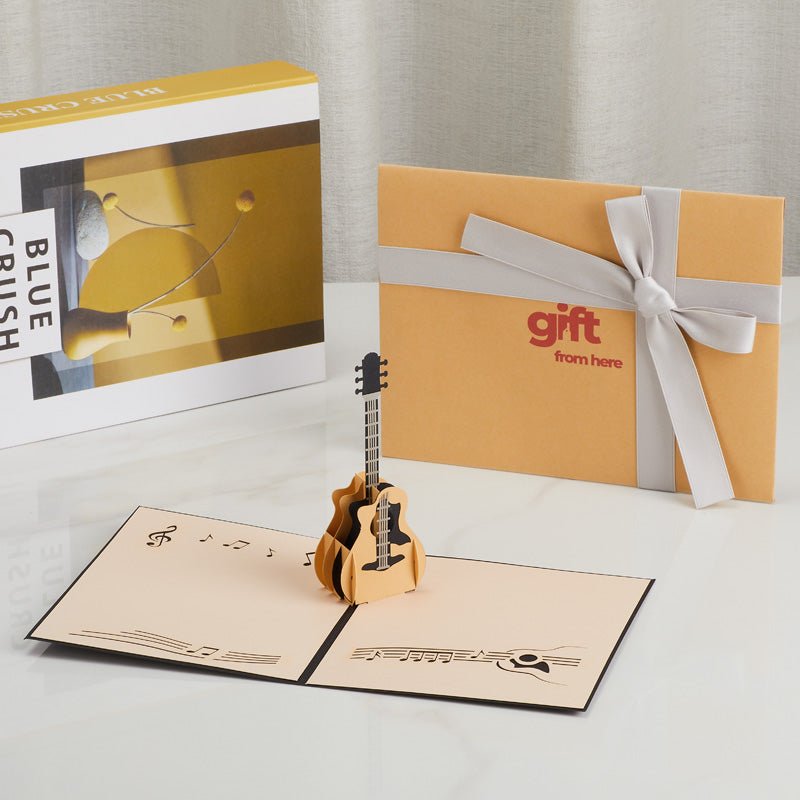 3D Pop-Up Guitar Greeting Card and Gift Packaging