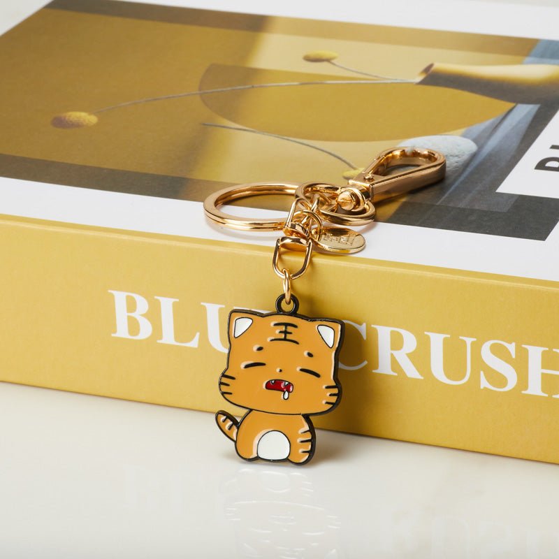 Cute Cartoon Tiger Keychain - Front View