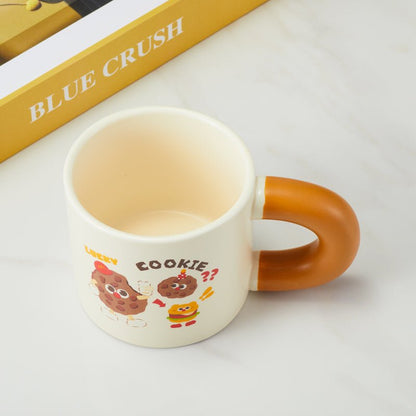 Top view of the cute cartoon cookie mug showing the interior