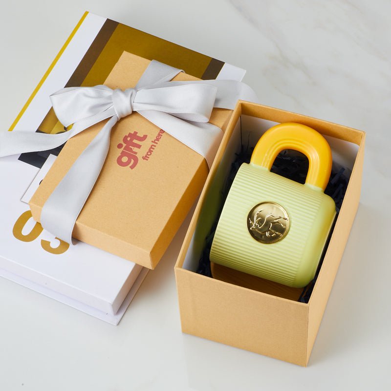 Ceramic Mug with Gold Deer Emblem and Gift Box