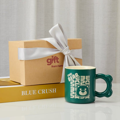 Green cool bear mug gift set
