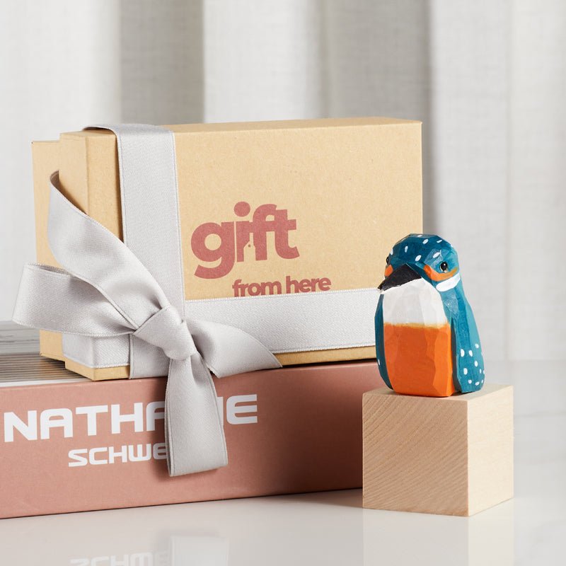 Handcrafted Wooden Kingfisher Figurine gift set