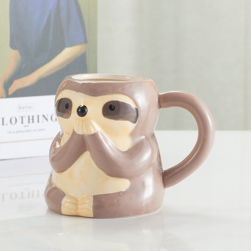 Cute Sloth Ceramic Coffee Mug side view