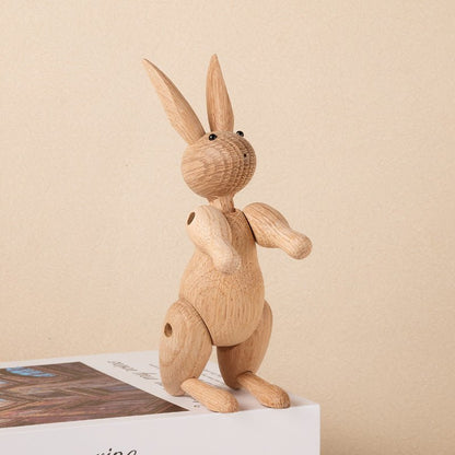 Adorable Wooden Bunny Figurine Ornament - Gift From Here