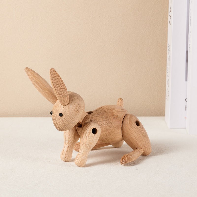 Adorable Wooden Bunny Figurine Ornament - Gift From Here