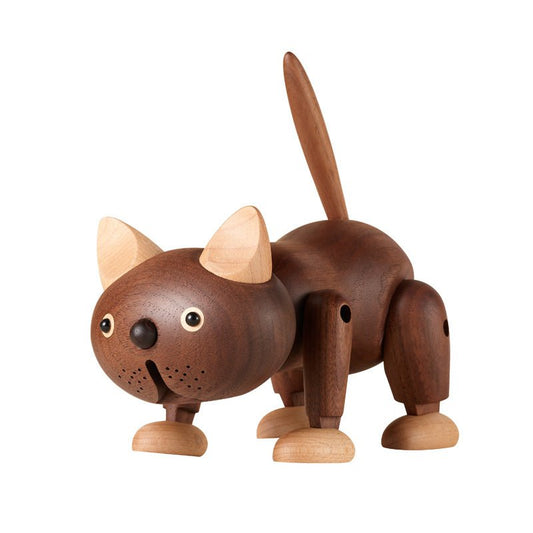 Wooden Cat Figurine Ornament - Gift From Here