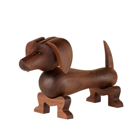 Wooden Dachshund Dog Figurine Ornament - Gift From Here