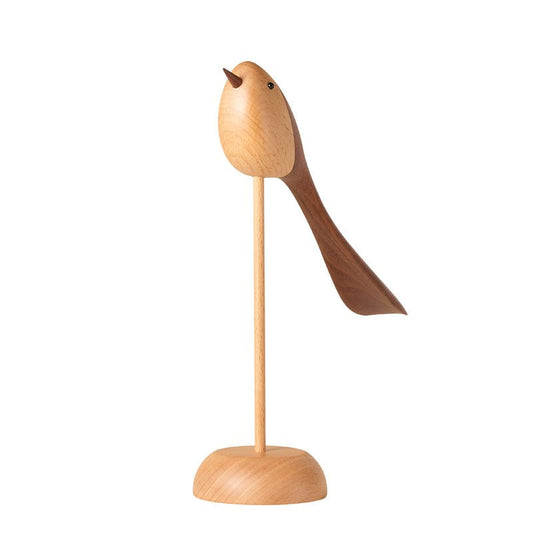 Handcrafted Wooden Bird Ornament With Stand - Gift From Here