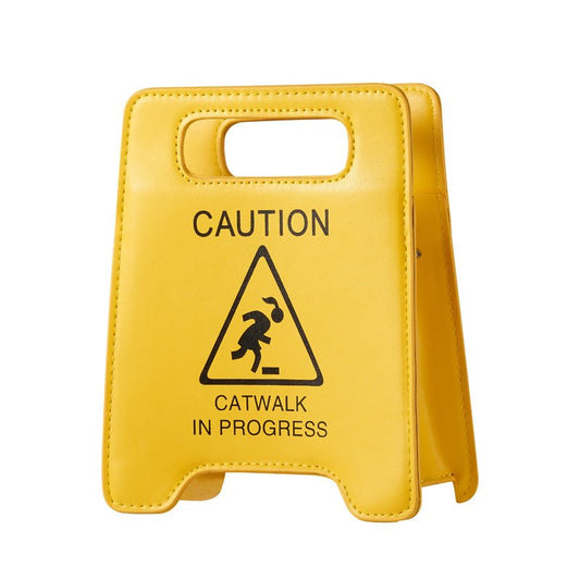 Yellow Caution Sign Crossbody Bag - Gift From Here